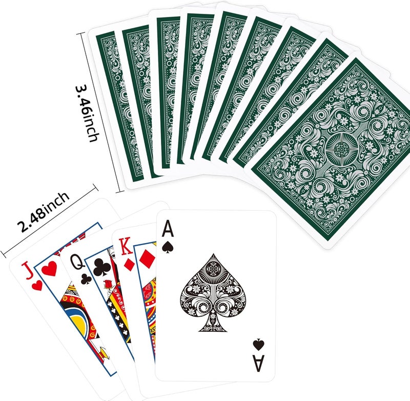 Timenued Playing Cards 2 Pack,Deck of Cards,Fun Cards Game for Adults,Poker Cards Professional,Standard Playing Cards Set,Suitable for Game Night,Various Party Games (Green/Orange) - Image 2